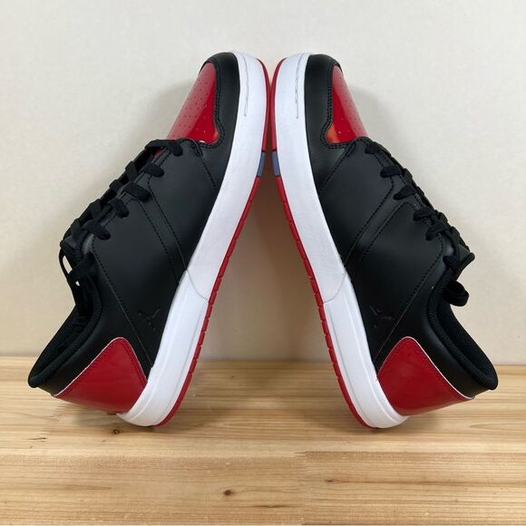 Jordan NU Retro 1 Low Nike Sneakers Mens 10 Black White Varsity Red NEW with Box - Picture 6 of 11